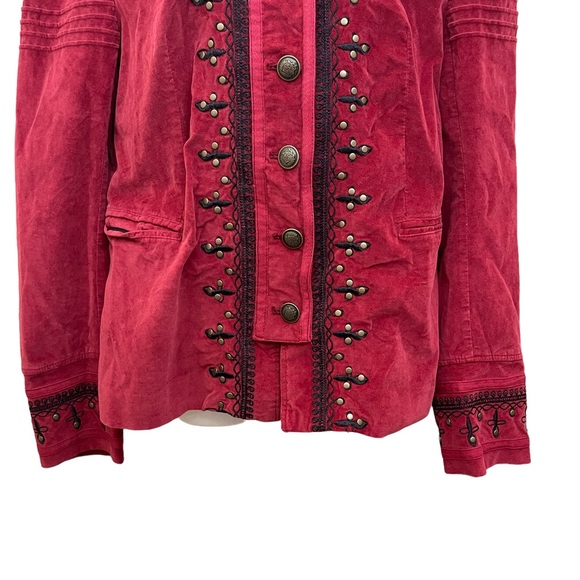 FREE PEOPLE Maven Studded and Embroidered Velvet Jacket Large - Picture 5 of 11